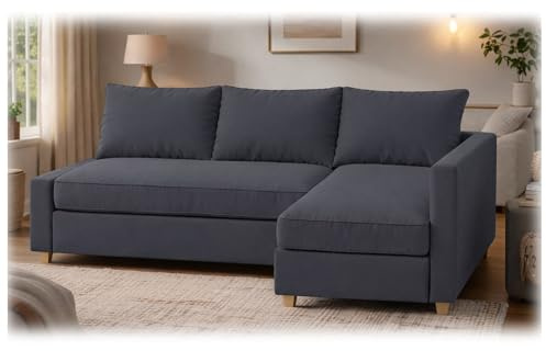HomeTown Market Langlebig Friheten Sofa bezug, kompatibel mit IKEA Friheten-Schlafsofa, Eckbezug. Nur Sofabezug. Kein Sofa (Polyester Dunkelgrau Links Länger)