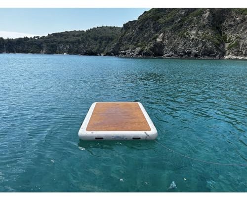 Plate-forme gonflable T-WAVE, île flottante 250 x 150 x 15 cm. 8 anneaux en acier 250 kg. Capacité de charge