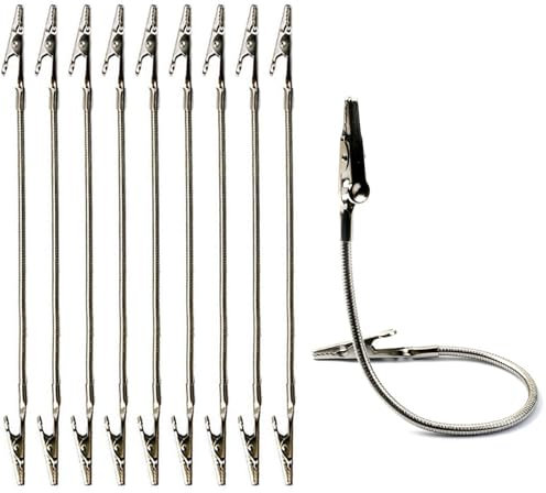Krokodilklemme aus Metall, langer Schlauch, flexibler Clip für Memo-Clip, Foto, Bild, DIY, Notizhalter, 23 cm, 10 Stück
