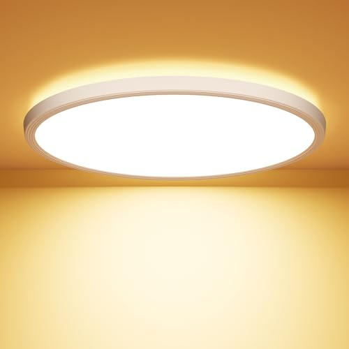 OUILA Plafon LED Techo Redondo Lámpara de Techo 3000K Luz Calida Ø22CM 18W 1600LM Luz de Techo Moderna Lamparas Techo Cocina, Baño, Pasillo, Entrada, Trastero