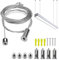 Casenly Seilaufhängung Einbauset, 4 Stück 2m×1,5mm Verstellbare Seilaufhängung Lampenaufhängung Decke Ohrstecker Drahtseil Drahtseil Aufhängeset für LED Panel Deckenleuchte Fotos Befestigungs