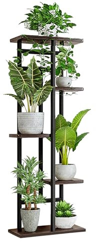 WMLBK Soporte para plantas, soporte de metal de 5 niveles para interiores, soporte para macetas, soporte para flores de pie, banco de flores para jardín, patio, oficina, sala de estar, balcón,