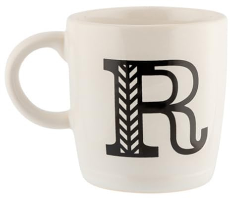 FabFinds Hugga Mug with Initials Classic Ceramic Mug Large Gift Coffee Cups 330ml (R)