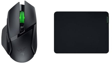 Razer Basilisk V3 X Hyperspeed - Souris Gaming sans Fil Noir & Gigantus V2 Medium - Tapis de Souris Gaming Souple pour Un Style Rapide et Un Contrôle Optimal Noir