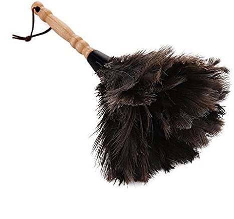SUCHUANGUANG Brosse à poussière réutilisable - Plumeau d'autruche avec poignée pour plumeau de Voiture intérieur/extérieur Autruche