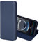 32nd Classic Series 2.0 - Real Leather Book Wallet Flip Case Cover For iPhone 16e (2025), With RFID Blocking Card Slot, Magnetic Closure and Built In Stand - Navy Blue