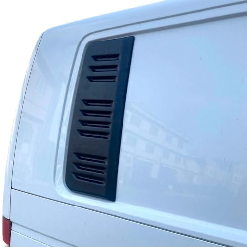 Oneway Lüftungsschlitze kompatibel mit Volkswagen Transporter T5.1/T6/T6.1 2010-2022 (Langer Radstand) - Version 2 - Mattschwarz, Schwarz | kompatibel mit Volkswagen Transporter T5.1/T6/T6.1 2010-2022 (Langer Radstand) - Version 2 - Mattschwarz