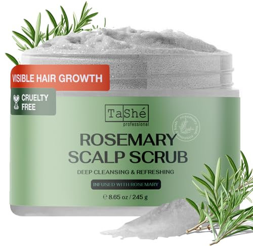 Rosmarino peeling per cuoio capelluto e maschera di lunghezza 2 in 1 – pulizia profonda, contrasta la forfora e i depositi di prodotto, facile cura per radici grassi e punte asciutte, 245 ml