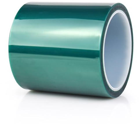 BOMEI PACK Hitzebeständiges Klebeband 100mmx33m, Green PET Tape Grün, PET-Klebeband mit Silikonkleber, Hochtemperaturband Sublimationsklebeband für 3D-Drucker, Pulverbeschichtung