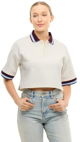 Johnny Urban Cropped Poloshirt Damen - Abbie - Kurzes Polo Shirt aus Baumwolle & Polyester - Oversized Crop Top - Schwerer Stoff