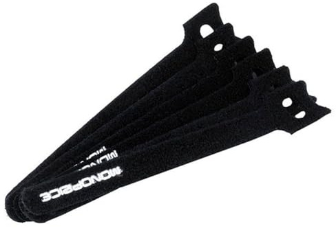 Monoprice Hook & Loop Fastening Cable Ties 6inch, 100pcs/Pack - Black