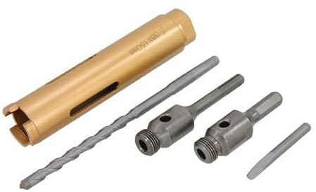 Neilsen CT0682-38mm x 150mm Core Drill with 3 Cutting Segments | Includes Pilot Drill, Drift Key, Hex and SDS Adaptors | Ideal for Asphalt, Blocks, Bricks, Concrete, Limestone