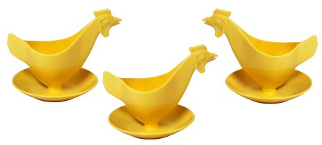 Sonja PLASTIC Eierbecher Huhn in Pastellfarben 3er Set Pastell-gelb