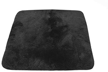 Reissner Lammfelle | SIKI-VF | echtes Merino Schaffell | Sitzpolster Autokissen Rollstuhlauflage Katzenbett | Vollfell Qualität | 40x40cm schwarz