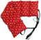 Coussin aux graines de lin à 7 compartiments avec sangles - 65x15 cm - Rouge avec des coeurs - Coussin aux graines utilisable à chaud & compresse froide