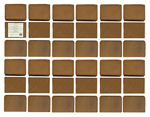 Mattone in fibra di cocco pressato, 36 x 8 litri, circa 650g, totale: 288 litri, terriccio senza torba, 100% puro, mattoni di humus, per i terrari