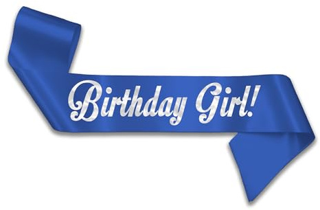 My Pretty Little Gifts Birthday Girl Sash - 160cm: Royal Blue