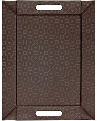 Freeform Reversible Faux Leather Tray, Chocolate Circles, 55x41cm