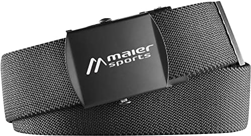 Maier Sports Tech Belt, Gürtel, Bequemer Outdoorgürtel mit Koppelschließe für Männer und Frauen, Extrem leicht, Stufenlos verstellbar, Perfekter Sitz, Schwarz, 1 (110 cm)