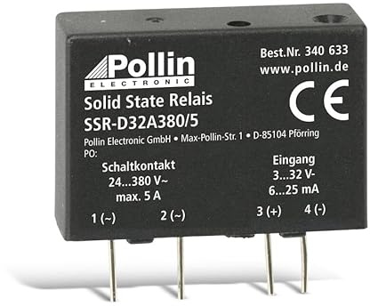 Solid State Relais SSR-D32A380/5 | Geeignet für Printmontage | 3 bis 32 V Steuerspannung | 5 A / 380 V~ Schaltstrom | Isolationswiderstand 100 MΩ