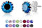 DTPSilver - Damen Ohrringe 925 Sterling Silber mit Kristallen von Swarovski® Elements 6 mm Runde Ohrstecker - Farbe : Metallisches Blau