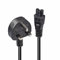 LINDY 1m UK 3 Pin Plug to IEC C5 Cloverleaf Power Cable, Black