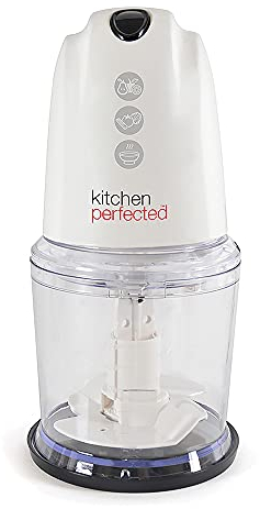KitchenPerfected 260W Multi Chopper / 1 Speed Operation Plus Turbo Button / Stainless Steel Blades / Whisk Attachment / Plastic Bowl with Measuring Gauge / 500ml Capacity - Ivory White - E5416WI