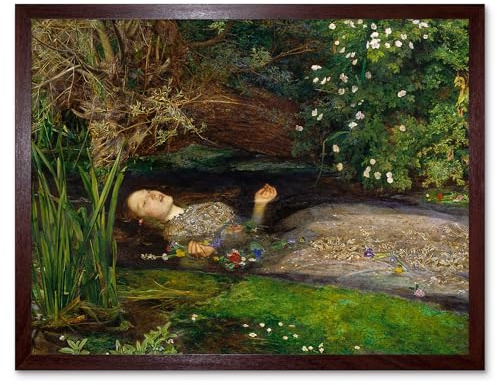 John Everett Millais Ophelia Cropped Art Print Framed Poster Wall Decor 12x16 inch