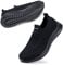 STQ Damen Slip on Sneaker Bequem Leicht Atmungsaktive Turnschuhe Alles Schwarz 36 EU