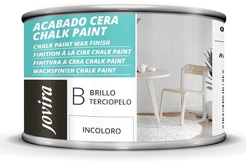 JOVIRA PINTURAS Cera Chalk Paint. Renueva tus muebles con creatividad, incoloro. (375 Mililitros, Cera Brillo Terciopelo)