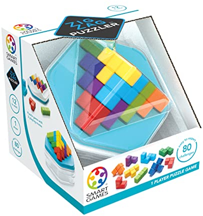 SmartGames - Zigzag Puzzler, Puzzle Game with 80 Challenges, 12+ Years, Blanc