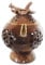Land of Simple Treasures Potpourri Bowls for Decoration - Handmade Potpourris Holder for Bathroom - Decorative Coconut Shell Dish with Lid - Wooden Trinket Bowl, Perforated, Small 4.5 Inch (Daisy)