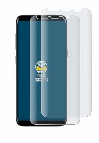 BROTECT Schutzfolie für Samsung Galaxy S8 | 2 Stück Entspiegelnder Displayschutz Made in Germany Matte Full-Screen Folie Full-Cover 3D Curved Anti-Reflexion Montage Kit