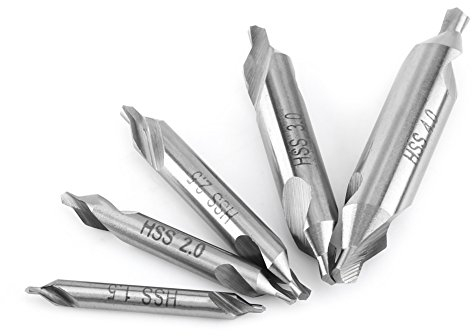 Ensemble de Forets Centraux, 5pcs1,5/2/2,5/3/4 mm Forets Centraux En Acier Rapide, Foret Central à Angle 60 ° Pour MéTal, Bois, Aluminium, Acier, Titane