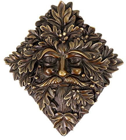 Kunst & Ambiente - Waldgeist - Wandrelief aus Bronze - Baumgeist - signiert Milo - Green Man - Naturgeist - Höhe 23 cm - Wandteller - Skulpturen online kaufen
