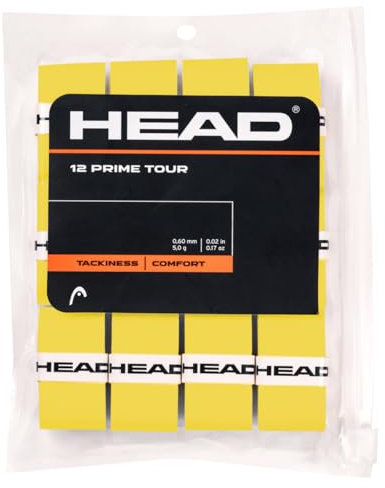 HEAD Unisex-Adult 12 Prime Tour Tennis Griffband, Gelb, One Size
