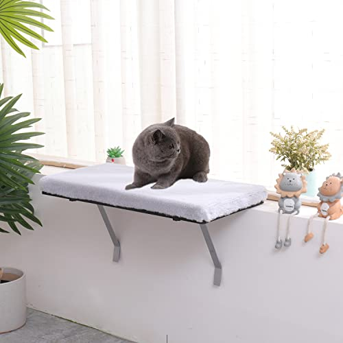 VIPACE Cat Window Perch, Hammock Seat for Indoor Cats, Pet Cat Bed Shelf for Window Sill (Grey)