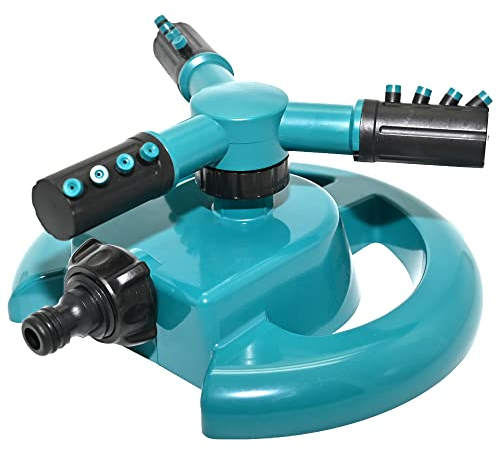 Ram® Gartensprinkler Automatischer Rasensprenger 360 Grad Drehbar Gras Rasen Pflanzen Gemüse Sprinkler