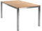 Gartentisch - für 6 Personen - 160 x 90 cm - Braun - Edelstahl - Teakholz - Esstisch Terrassentisch Balkontisch Loungetisch