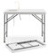 GOPLUS - Mesa de limpieza con fregadero profundo y grifo giratorio de 360°, camping plegable con carda de hierro para barbacoa, pícnic, 115 x 59 x 94 cm, carga 150 kg, color blanco