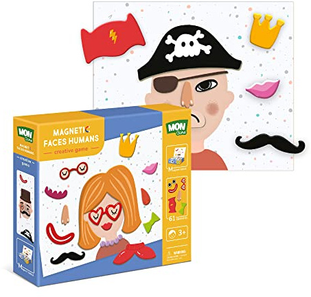 Magnetic Creative Game Human Faces for Kids 3 year olds and up Magnetic Board with Magnetic Elements Dodo Perfect Educational Detailed Gift for Boys and Girls