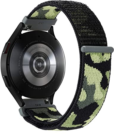 SABSEN Camouflage Nylon Solo Loop Armband für Samsung Galaxy Watch 46mm, 22MM Camouflage Nylon Armbänder Uhrenarmband Sport Ersatzband Kompatibel mit Samsung Galaxy Watch 46mm Armband (C)
