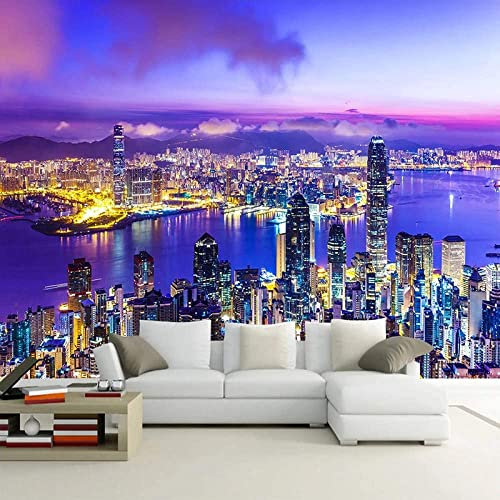 Peintures Murales Papier Peint 3D Vue Nocturne Créative Et Moderne De La Ville De New York 3D Papier Peint Salon Canapé Tv Mur Chambre Papier Peint Canapé Couloir Fond Mur Décoration De La Maison 300