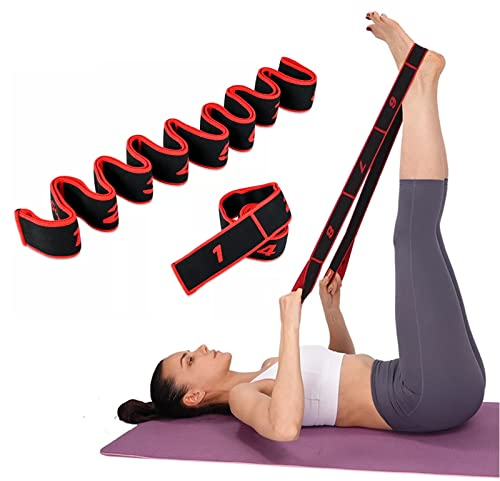 Sangle Stretch pour Le YOG-Bande Elastique Musculation, Bande Élastique Fitness,Bandes de Boucle d'exercice,Bandes Latines Extensibles,8 Niveaux de Forces Bande de Boucle d'exercice