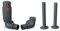 UK Radiators Anthracite Thermostatic Radiator Valves and Corner Lockshield Valve - Matt Anthracite Finish - Modern Design 1/2 x 15mm Corner Radiator Valves with 130mm Pipe Covers