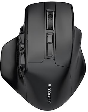 E-YOOSO Large Bluetooth Wireless Mouse for Big Hands, X-31 Cordless Ergo Computer Mouse, 6 Buttons, 5-Level 4800 DPI, 18 Months Battery Life, for Laptop, PC, Chromebook