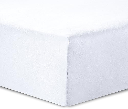 Vision - Lenzuolo con angoli elasticizzati Jersey, 160 x 200 cm, colore: Bianco, 100% cotone jersey, elastico tutto intorno, angoli da 30 cm