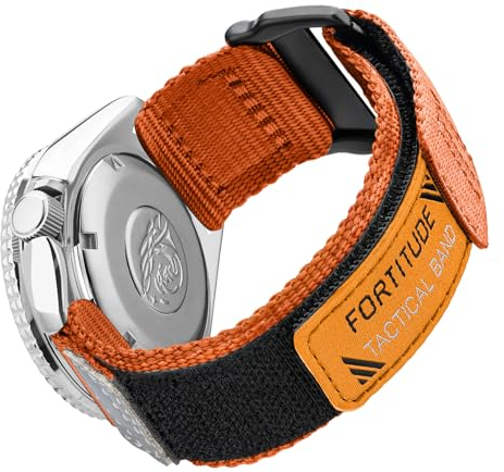 Ritche Ersatz-Uhrenarmband für Herren und Damen, Nylon, 22 mm, mit Schnellverschluss, für Sekio-Uhrenarmbänder, Orange, Weiß, Elefantengeschenk, Strumpffüller für Herren