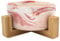 Bol en céramique avec Support en Bambou pour Chiens et Chats, Bol surélevé pour Une Position Confortable Tout en Mangeant et en Buvant, capacité de 850 ML (Rose marbre)