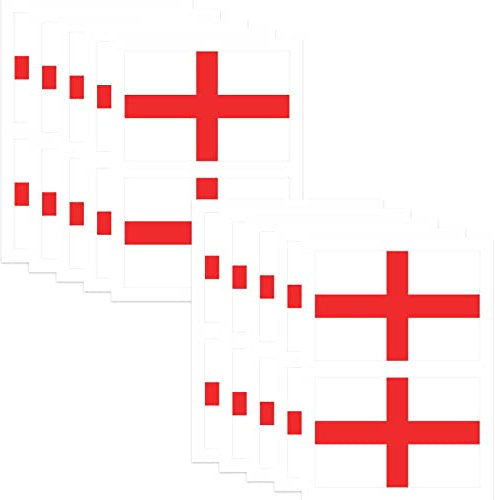 Temporary Face & Body Tattoo Sticker Flag Tattoos for trips pub World Cup Transfer Stickers for St George's Day Football Fan Kids Party Decorations - 5 Pack/20 Tattoos (England)